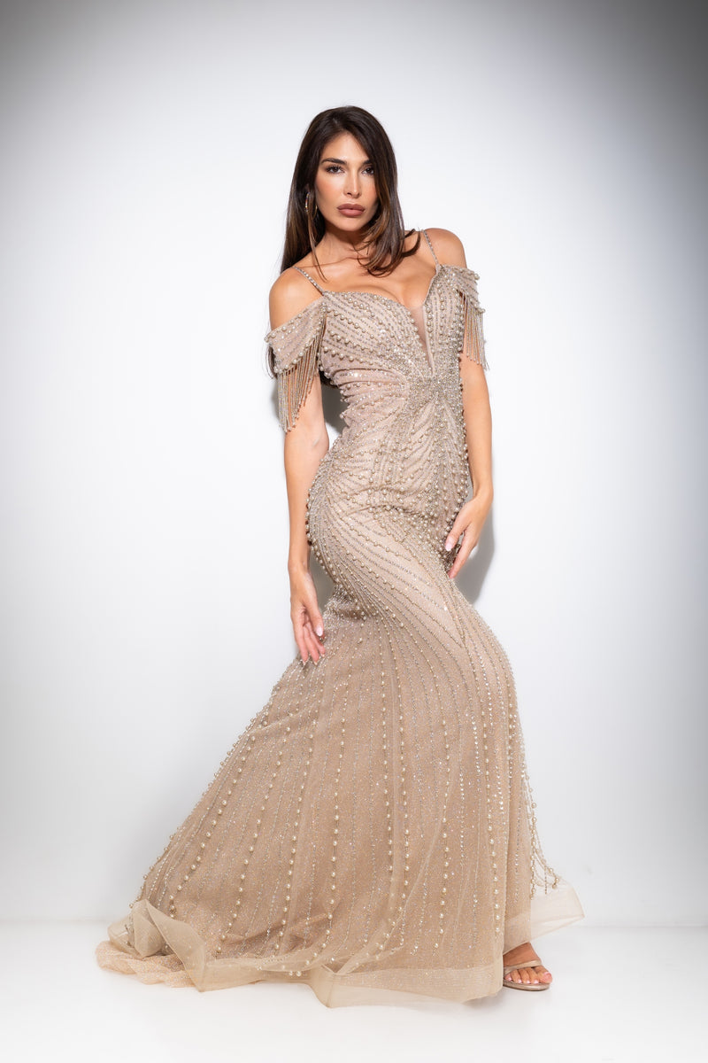 Anastasia Dress with Rhinestones and Pearls