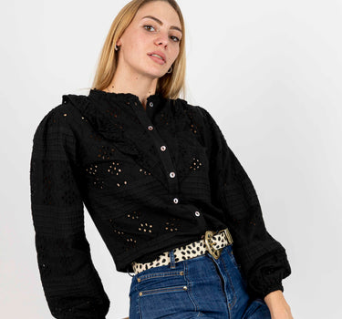 Blusa Negra Bordado