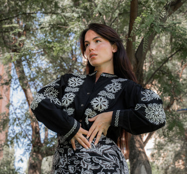 Falda Black Garden