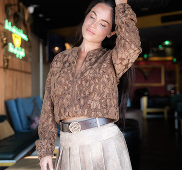 Chaqueta de Encaje Marrón