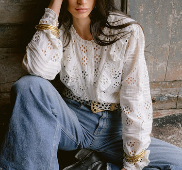 Blusa Blanca Bordada