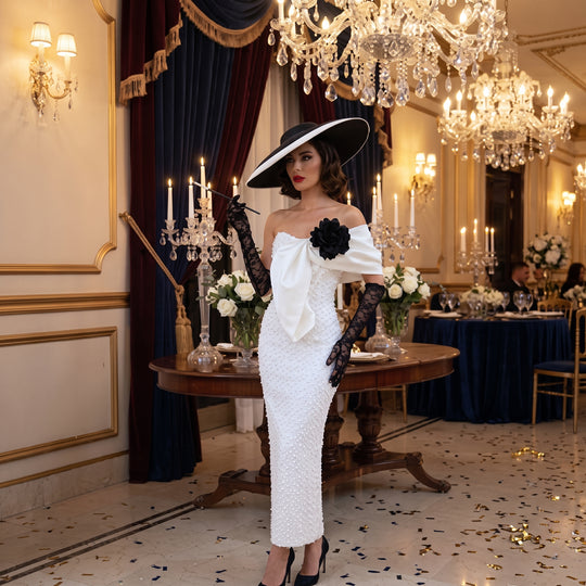 Vestido white pearls — versión Halloween